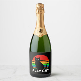 Lgbt Ally Cat Be Kind Gay Sparkling Wine Label