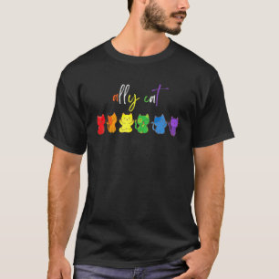 LGBT Ally Cat Gay Rainbow LGBTQ T-Shirt