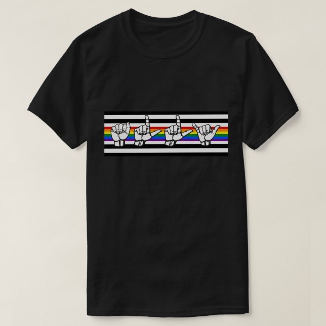LGBT Ally Pride American Sign Language T-Shirt (Design Front)