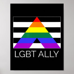 Lgbt Ally Rainbow Gay Pride Flag T Shirt  Poster
