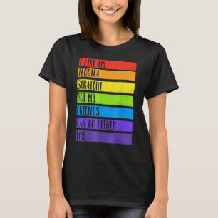 Lgbt Ally Tequila Straight Friends Go Either Way 1 T-Shirt