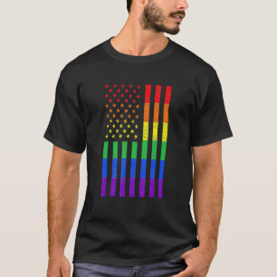 Lgbt American Flag Pride Rainbow Gay Lesbian Bi Tr T-Shirt