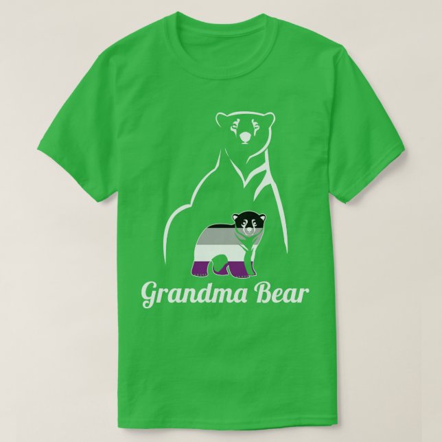 LGBT Asexual Grandma Bear Ace Pride Flag T-Shirt (Design Front)