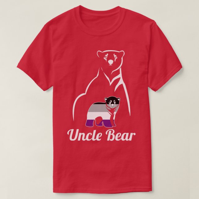 LGBT Asexual Uncle Bear Ace Pride Flag T-Shirt (Design Front)