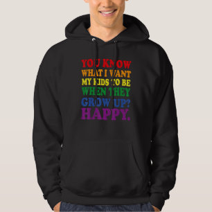 LGBT Awareness Parents Mom Dad Gay Pride Rainbow L Hoodie
