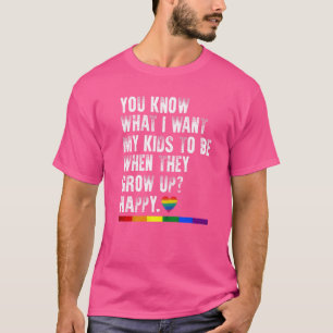 Lgbt Awareness Parents Mum Dad Gay Pride Rainbow T-Shirt