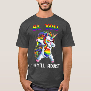 LGBT Be You They'll Adjust Unicorn Pride Month T-Shirt