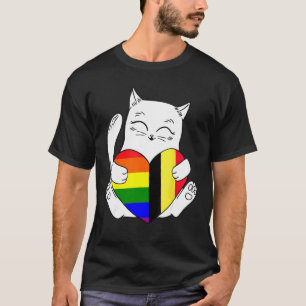 LGBT Belgium Cat Ally Animal Pride Supporter T-Shirt