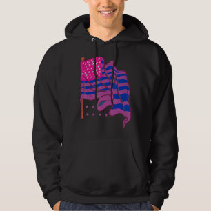 Lgbt Bi Pride Bisexuality Us Flag American Pride B Hoodie