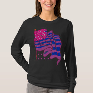 Lgbt Bi Pride Bisexuality Us Flag American Pride B T-Shirt