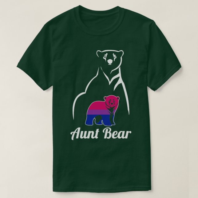 LGBT Bisexual Aunt Bear Bi Pride Flag T-Shirt (Design Front)