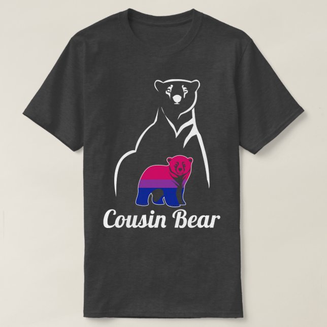 LGBT Bisexual Cousin Bear Bi Pride Flag T-Shirt (Design Front)