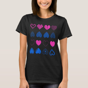 Lgbt Bisexuality Flag Hearts Bi Pride Month Bisexu T-Shirt