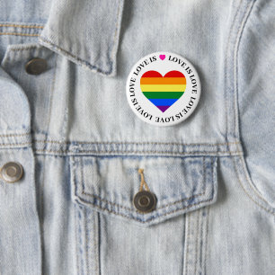 LGBT Button Badge - Love is Love