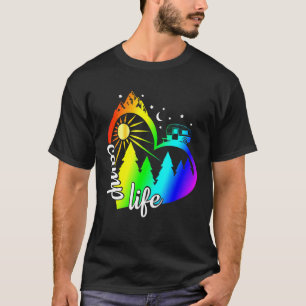 Lgbt Camping Heart Gay Flag Camper Life T-Shirt