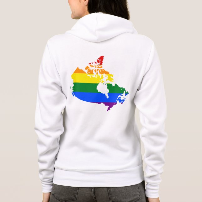 LGBT Canadian pride map  Hoodie (Back)