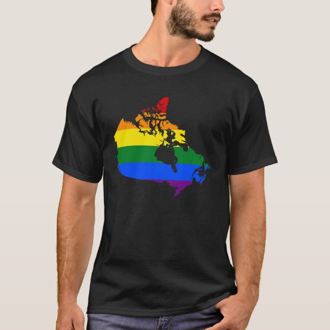 LGBT Canadian pride map T-Shirt (Front)