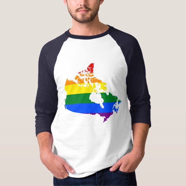 LGBT Canadian pride map T-Shirt (Front)