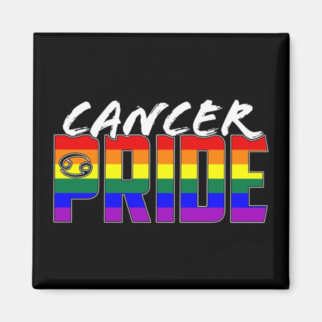LGBT Cancer Pride Flag Zodiac Sign Magnet (Front)