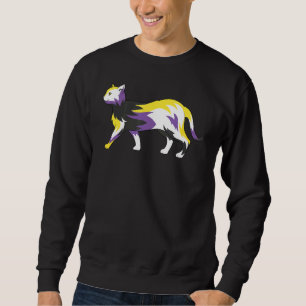Lgbt Cat Nonbinary Flag Queer Third Gender Pride N Sweatshirt