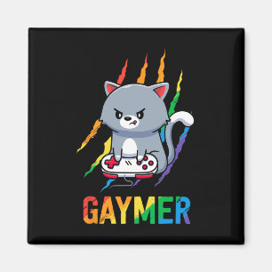Lgbt Cat Pride Shirt Rainbow Video Game Lovers Gif Magnet
