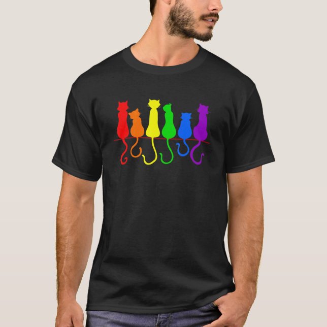 Lgbt Cats Gay Pride Purride Cat   Funy Lgbt Pride T-Shirt (Front)