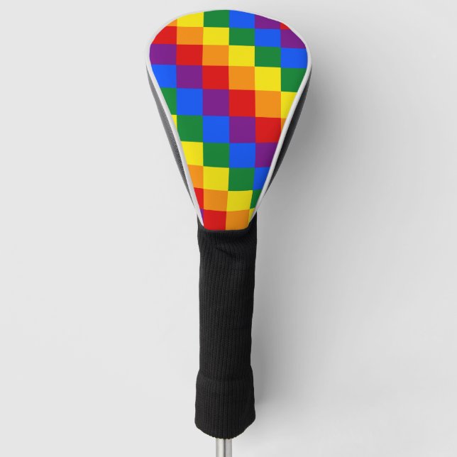 LGBT chackered pattern Golf Head Cover (Front)