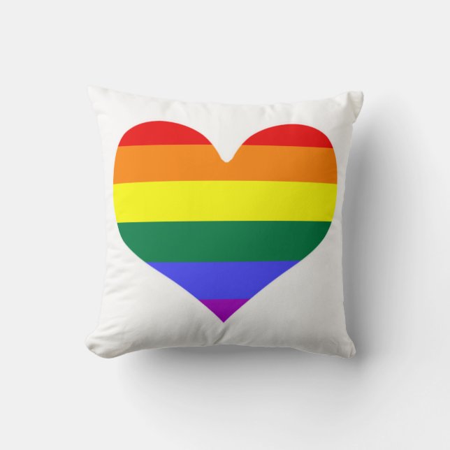 LGBT Colours Hearts Cushion (Front)