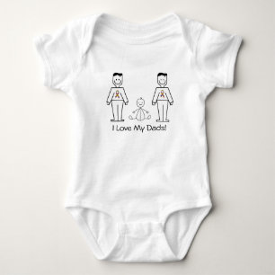 LGBT Customisable 2 Dads & A Baby Bodysuit