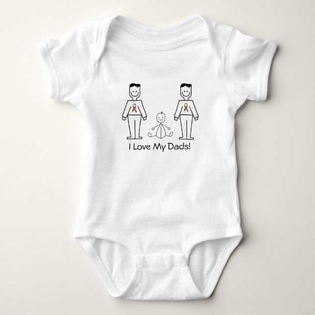 LGBT Customisable 2 Dads & A Baby Bodysuit (Front)