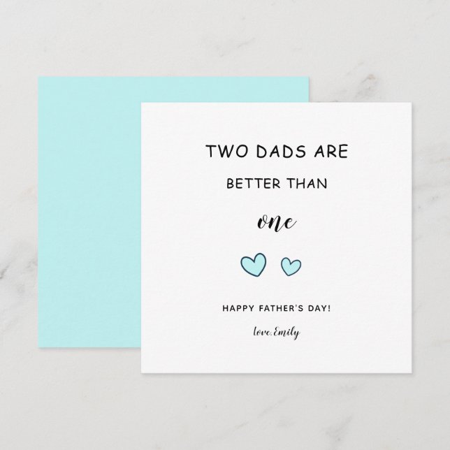LGBT dads Gay fathers day Two dads cute modern Card (Front/Back)