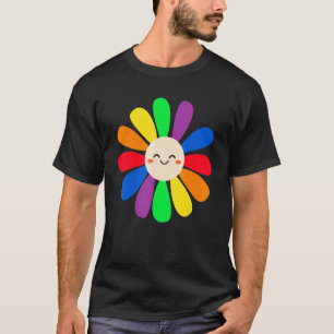 Lgbt Daisy Flower Smile Face Rainbow  Lgbt Gay Pri T-Shirt