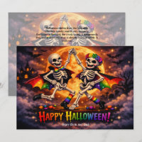 🕷️🌈LGBT Dancing Bones & Rainbow Moons card