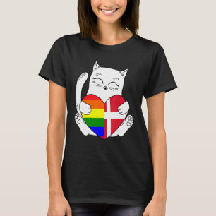 LGBT Denmark Cat Ally Animal Pride Supporter T-Shirt