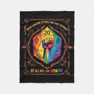 Lgbt Dnd Shirt When Someone Attacks One Party Memb Fleece Blanket