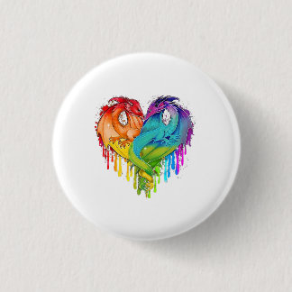 Lgbt Dragon Heart Rainbow Heart Dragon Lgbt Pride 3 Cm Round Badge