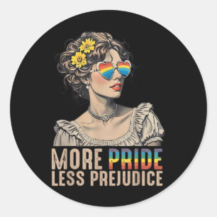 Lgbt Equal Rights More Pride Less Prejudice Rainbo Classic Round Sticker