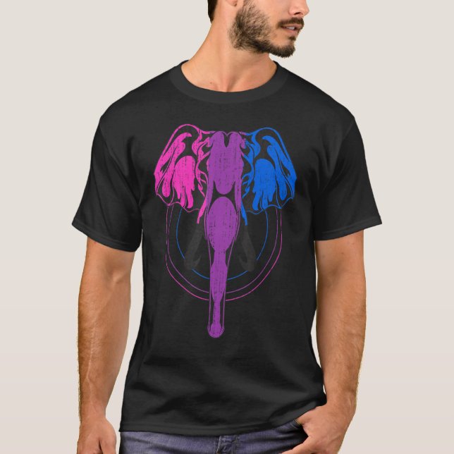 Lgbt Equality Bisexuality Flag Elephant Bi Pride B T-Shirt (Front)