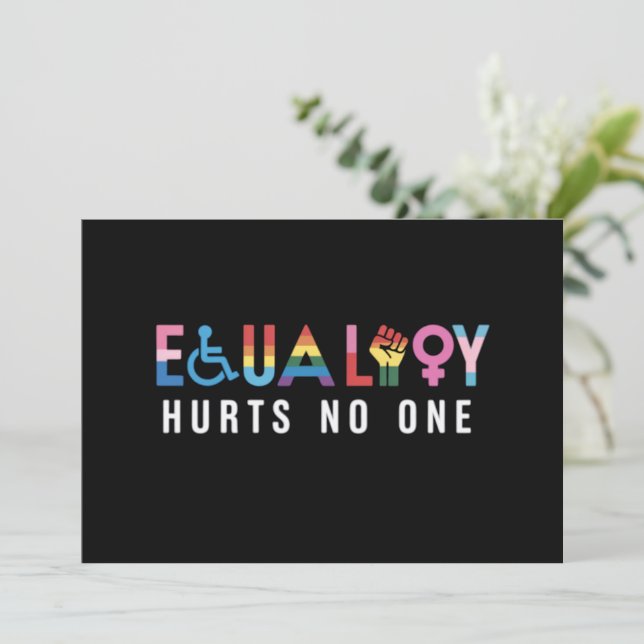 Lgbt Equality Hurts No One Pride Human Rights Invitation (Standing Front)