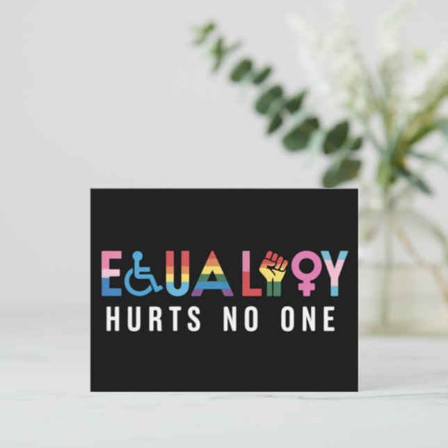 Lgbt Equality Hurts No One Pride Human Rights Postcard (Standing Front)