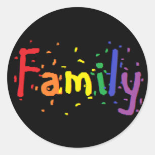 LGBT Family Logo. Classic Round Sticker