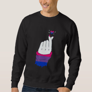 LGBT Finger Heart Bisexual LGBTQ Bisexual Flag Bis Sweatshirt