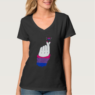 LGBT Finger Heart Bisexual LGBTQ Bisexual Flag Bis T-Shirt