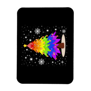LGBT Flag Christmas Tree Merry Christmas Gay LGBT Magnet