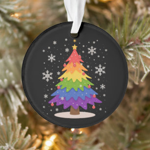 LGBT Flag Christmas Tree Merry Xmas Gay Pride  Ornament
