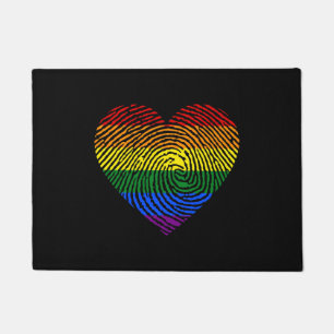 LGBT Flag Fingerprint Proud LGBT Pride Gifts Doormat