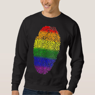 Lgbt Flag Fingerprint Proud Lgbt Pride Sweatshirt