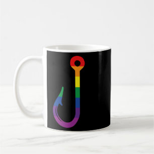Lgbt Flag Fishing Hook Gay Angler Queer Pride Rain Coffee Mug