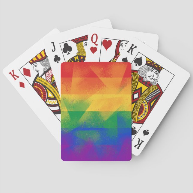 LGBT Flag Modern Abstract design Playing Cards (Back)