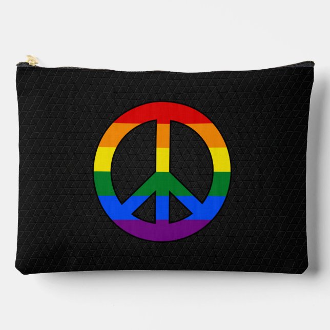 LGBT flag peace sign  Accessory Pouch (Front)